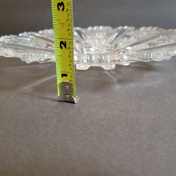 Vintage Eapg Higbee Thistle Footed Glass Serving Platter - Picture 9 of 9